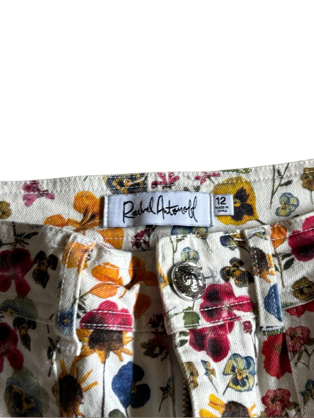 Rachel Antonoff Mike HR Wide Leg Pant Women’s Size 12 In Pressed Flowers - Picture 6 of 9